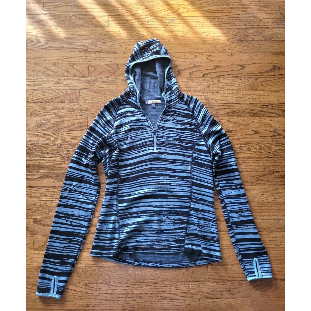 Ibex Womens Merino Wool Hooded Quarter Zip Pullover Size Small